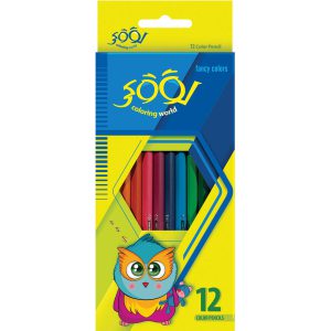 مداد رنگی 12 رنگ لوکی جعبه فلزی