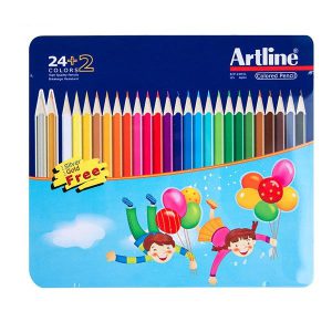 مداد رنگی 24 رنگ ویژه + 2 عدد رایگان آرت لاین